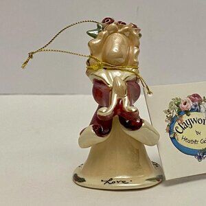 NIB: VINTAGE CLAYWORKS CERAMIC ORNAMENT "Love / Red" - SA20297